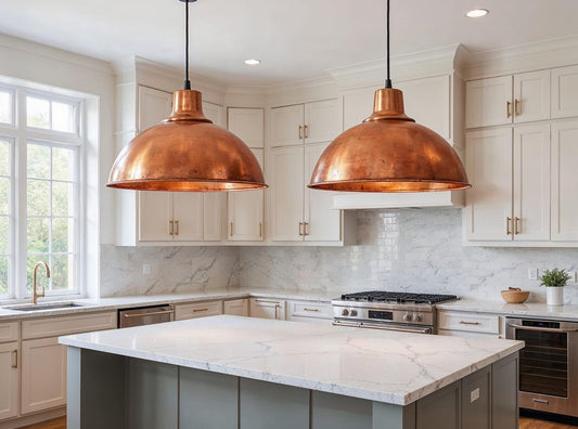Aged Copper Dome Pendant Light, Handmade Moroccan Copper Kitchen Island Chandelier, Rustic Farmhouse Hanging Lamp, Vintage Boho Dining Room Ceiling Light Fixture