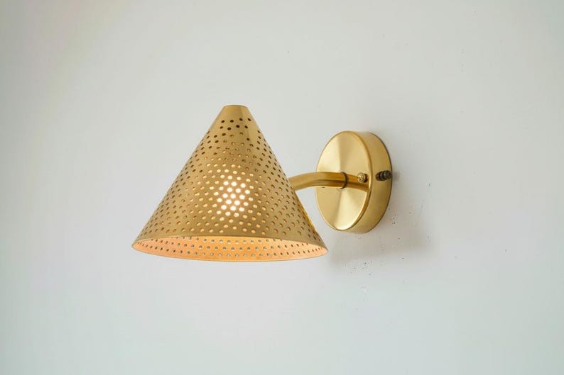 Handmade Brass Wall Sconce Light – Copper Dome Moroccan Wall Lamp, Rustic Brass Bedside Sconce, Vintage Bathroom Vanity & Hallway Light Fixture