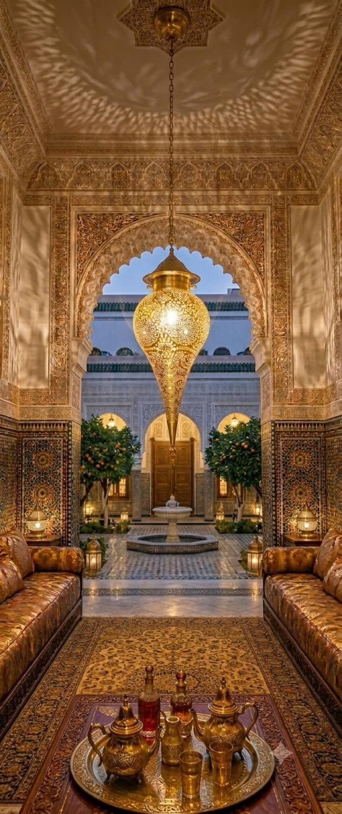 Moroccan Pierced Brass Teardrop Pendant Light, Handmade Moorish Floral Lantern Chandelier, Luxury Gold Arabic Hanging Lamp, Boho Filigree Shadow Ceiling Light Fixture