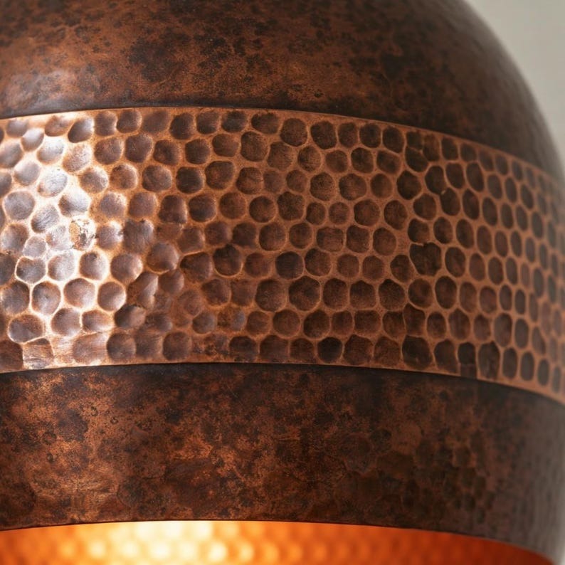 Handmade Moroccan Brass Pendant Light – Antique Copper Pierced Globe Ceiling Lamp, Perforated Brass Bedroom, Kitchen Island & Dining Room Lighting