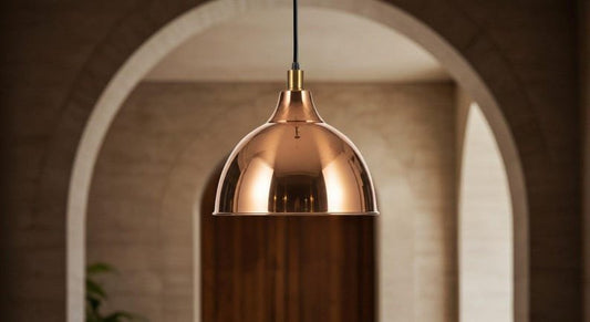 Polished Copper Dome Pendant Light, Handmade Moroccan Copper Kitchen Island Chandelier, Rose Copper Hanging Lamp, Modern Rustic Farmhouse Ceiling Light Fixture