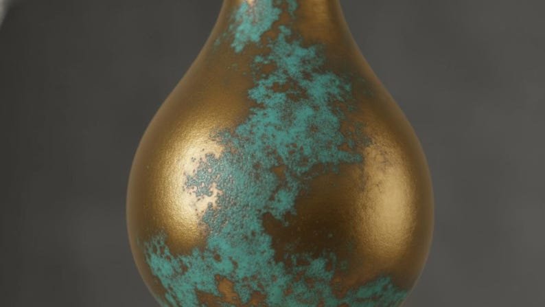 Brass Teardrop Pendant Light, Handmade Moroccan Gourd Pendant Lamp, Antique Brass and Turquoise Patina Hanging Light, Boho Rustic Kitchen Island Ceiling Fixture