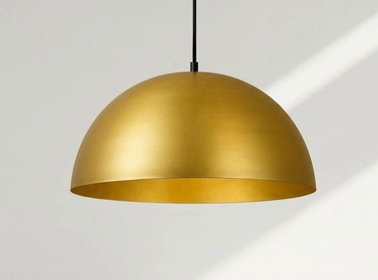 Handmade Gold Brass Pendant Light – Moroccan Dome Hanging Lamp for Living Room, Kitchen Island, Dining Room & Modern Boho Home Decor