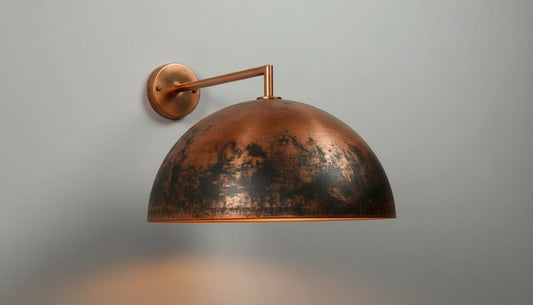 Handmade Moroccan Brass Dome Pendant Light – Large Hammered Brass Ceiling Lamp with Aged Black Copper Patina Finish, Boho Mediterranean Hanging Pendant for Kitchen Island, Dining Room, Entryway & Living Room