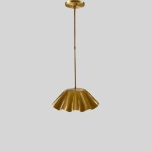 Small Fluted Brass Pendant Light, Handmade Moroccan Scalloped Brass Hanging Lamp, Gold Brass Kitchen Island Chandelier, Modern Rustic Boho Ceiling Light Fixture