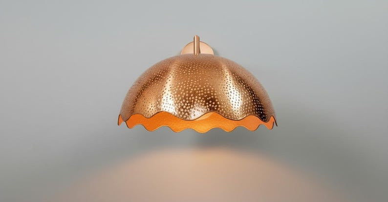 Handmade Brass Wall Sconce Light – Copper Dome Moroccan Wall Lamp, Rustic Brass Bedside Sconce, Vintage Bathroom Vanity & Hallway Light Fixture