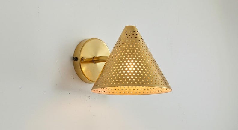 Handmade Brass Wall Sconce Light – Copper Dome Moroccan Wall Lamp, Rustic Brass Bedside Sconce, Vintage Bathroom Vanity & Hallway Light Fixture