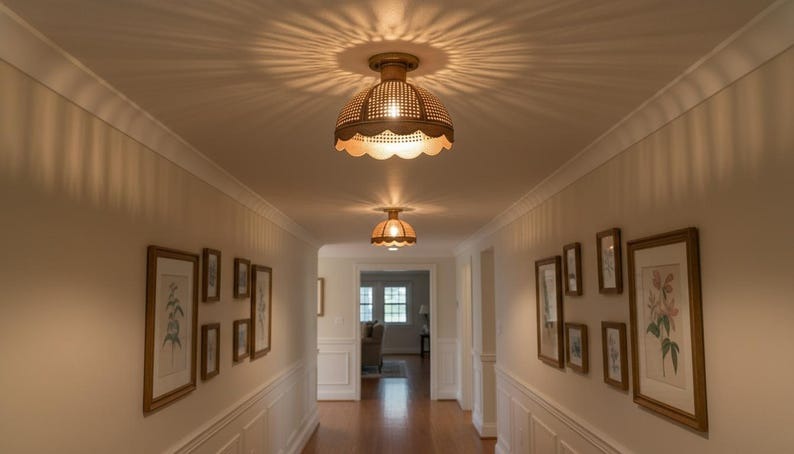Handmade Moroccan Brass Semi-Flush Mount Ceiling Light – Pierced Antique Copper Dome Lamp with Scalloped Edge