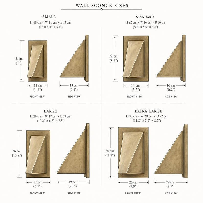 Handmade Geometric Brass Wall Sconce with Copper, Black and Verdigris Patina – Triangular Architectural Wall Light for Hallway, Bedroom, Bathroom, Entryway and Modern Rustic Décor