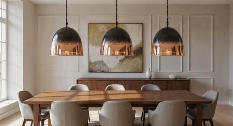 Black Ombre Copper Pendant Light, Handmade Hammered Dome Ceiling Lamp, Rustic Modern Kitchen Island Chandelier