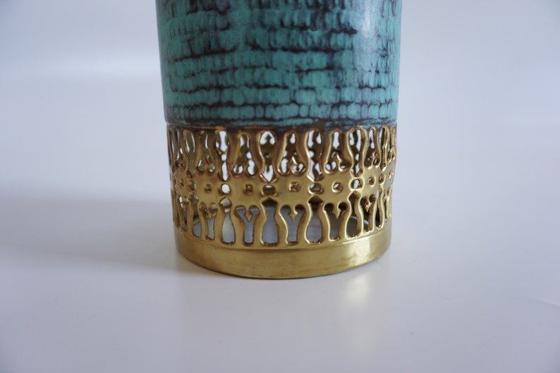 Turquoise Patina Brass Cylinder Pendant Light, Handmade Moroccan Pierced Hanging Lamp, Rustic Verdigris Kitchen Island Chandelier, Boho Farmhouse Ceiling Light Fixture
