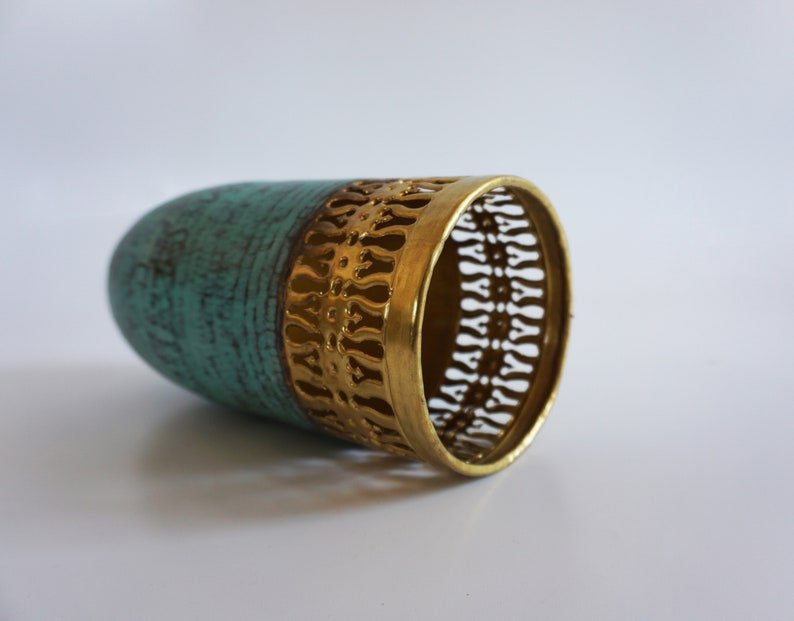 Turquoise Patina Brass Cylinder Pendant Light, Handmade Moroccan Pierced Hanging Lamp, Rustic Verdigris Kitchen Island Chandelier, Boho Farmhouse Ceiling Light Fixture