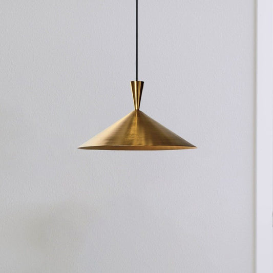 Modern Brass Cone Pendant Light, Handmade Moroccan Gold Brass Saucer Chandelier, Minimalist Kitchen Island Hanging Lamp, Mid Century Boho Ceiling Light Fixture