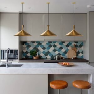 Modern Brass Cone Pendant Light, Handmade Moroccan Gold Brass Saucer Chandelier, Minimalist Kitchen Island Hanging Lamp, Mid Century Boho Ceiling Light Fixture